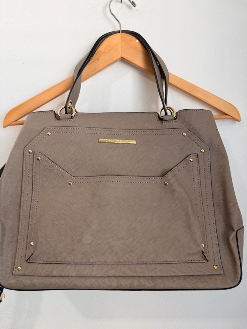 Taupe Structured Tote Bag size 11x14